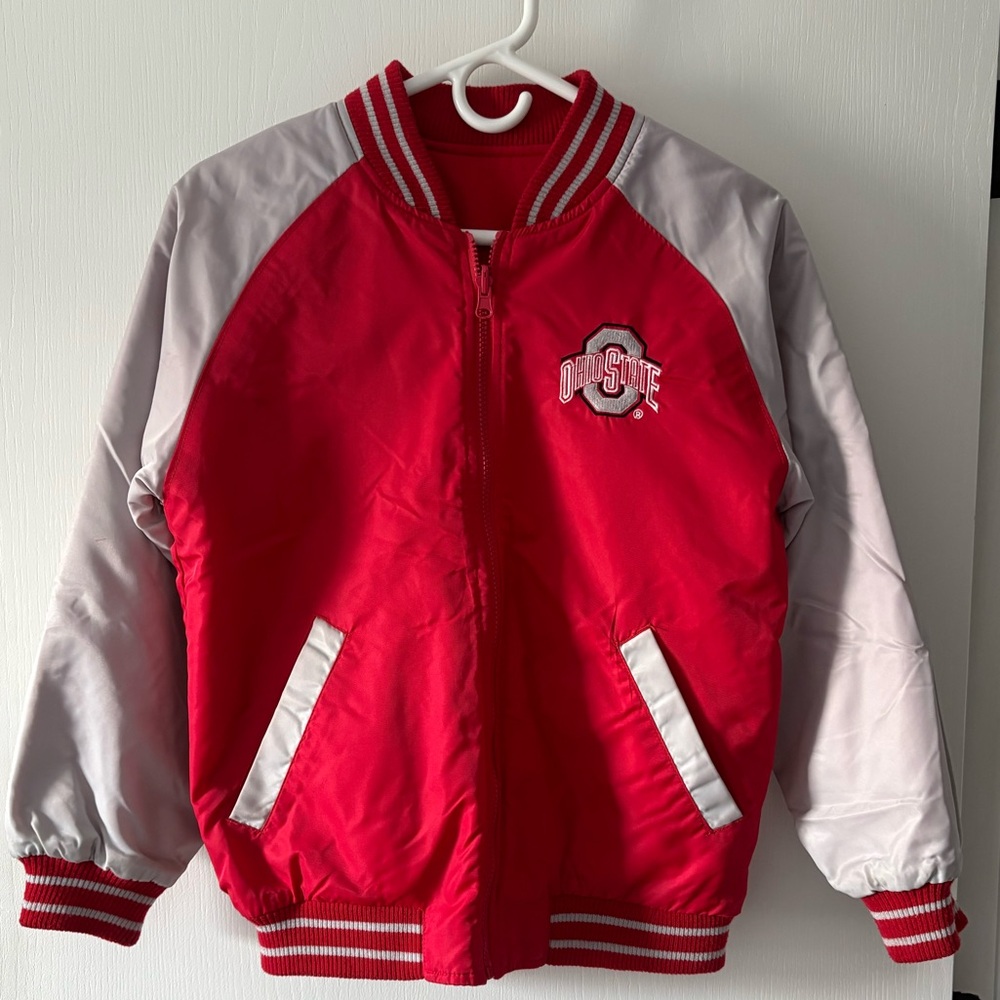 Kids Red and Gray Jacket / Coat Youth 10/12 OSU Ohio State University